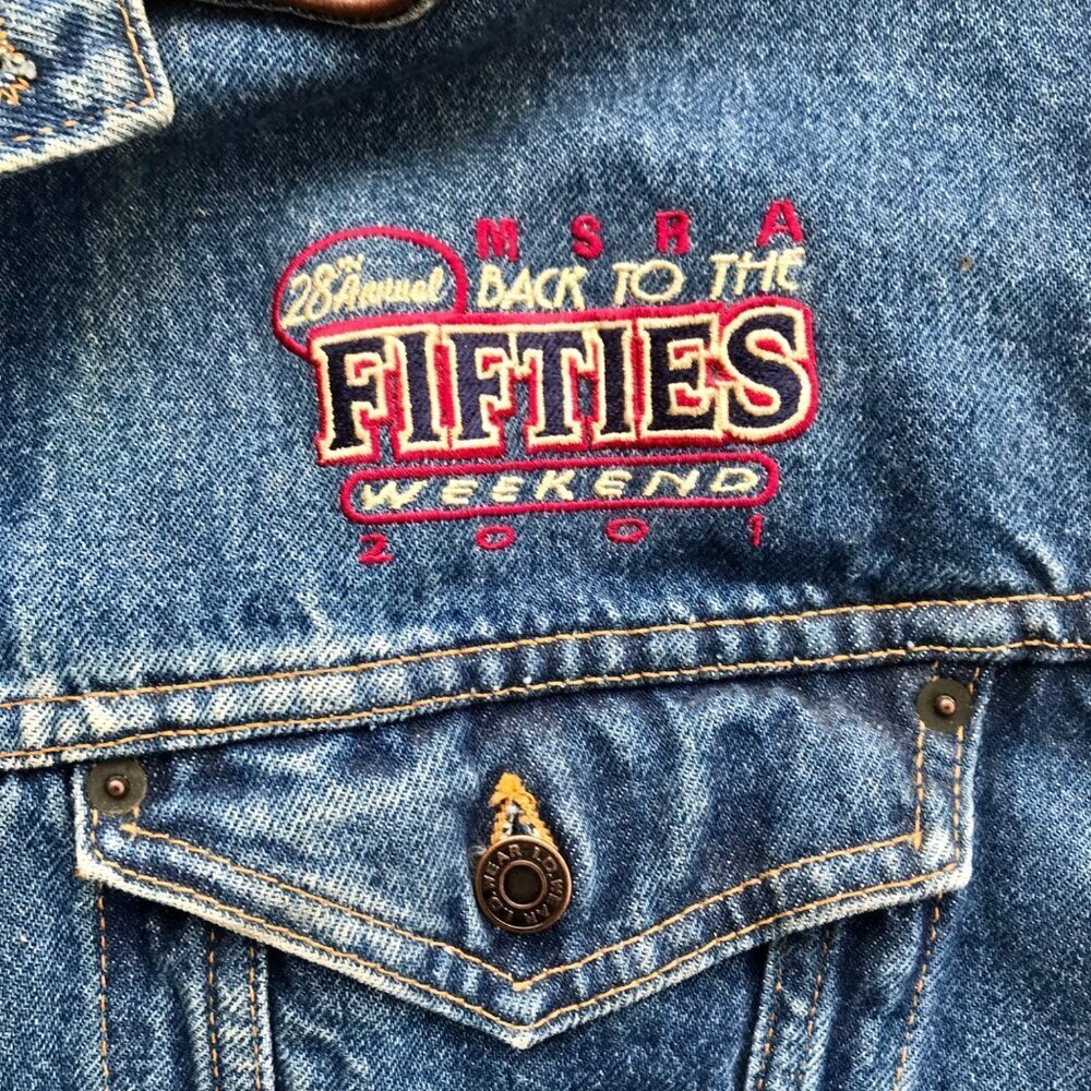 Vintage 2001 MSRA Back to the Fifties Jean Jacket Men's Size XXXL 50's - Picture 4 of 11